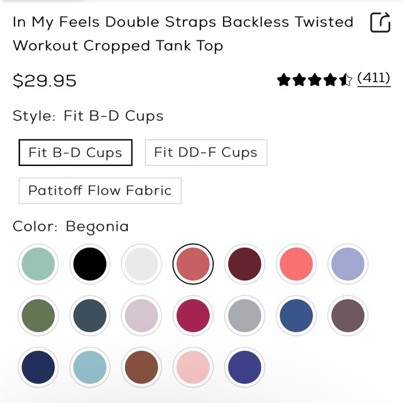 Halara In My Feels Double Straps Backless Twisted Workout Cropped Tank Top - Picture 7 of 8